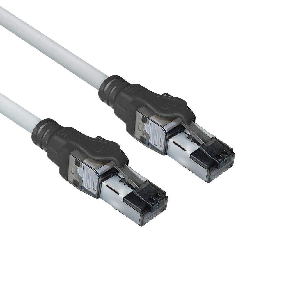 ACT Grey 5 meters S/FTP CAT6A IDC 4PPoE / PoE++ 100W LSZH patch cable snagless with RJ45 connectors (FB4005)