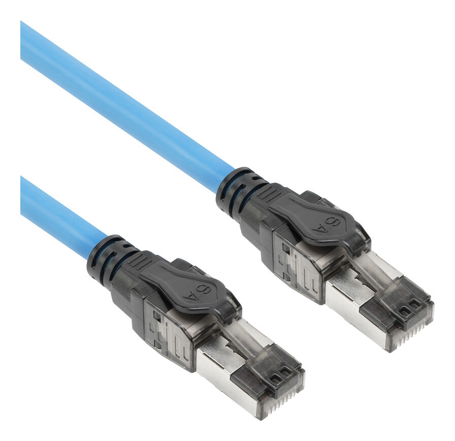 ACT Blue 35 meters S/FTP CAT6A B2ca PoE++ 100W solid prefab installation cable, RJ45 male ? male (FB0035)