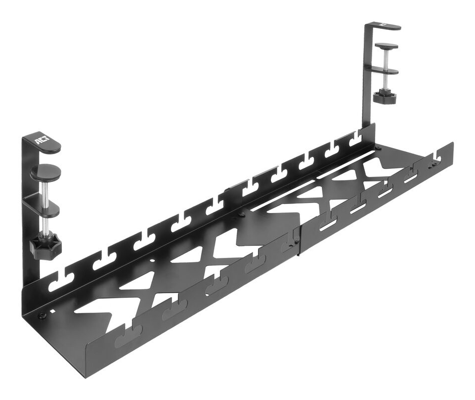 ACT Ausziehbare Kabelmanagement-Ablage AC8379 Klemmmontage 43-72 cm Schwarz