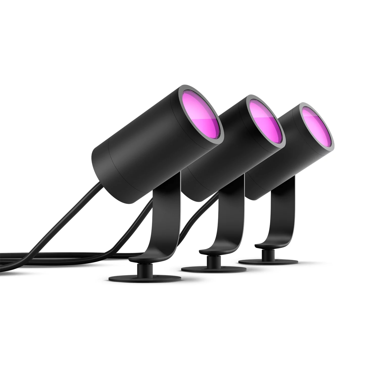 Philips Hue LED Spot Lily Basis Kit (3er-Set) + Philips Hue Outdoor Sensor