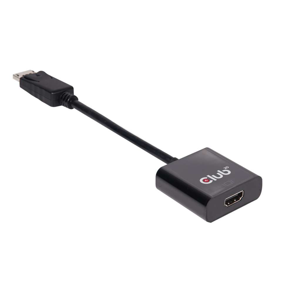 CLUB3D DisplayPort 1.2 auf HDMI 2.0 UHD Aktiver Adapter - Displayport 1.2 - HDMI 2.0 - Männlich/Weiblich - 0,21 m - Schwarz (CAC-2070)