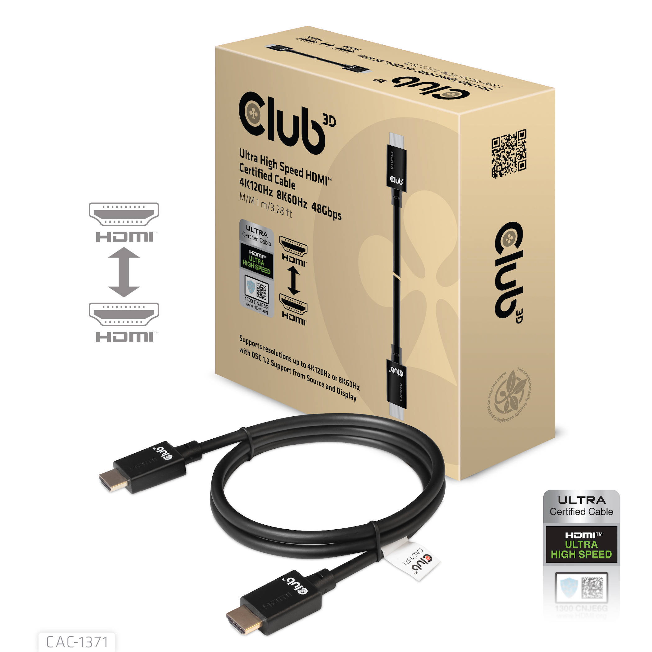Club 3D CAC-1371 - HDMI-Kabel - HDMI (M) bis HDMI (M) - 1 m (CAC-1371)
