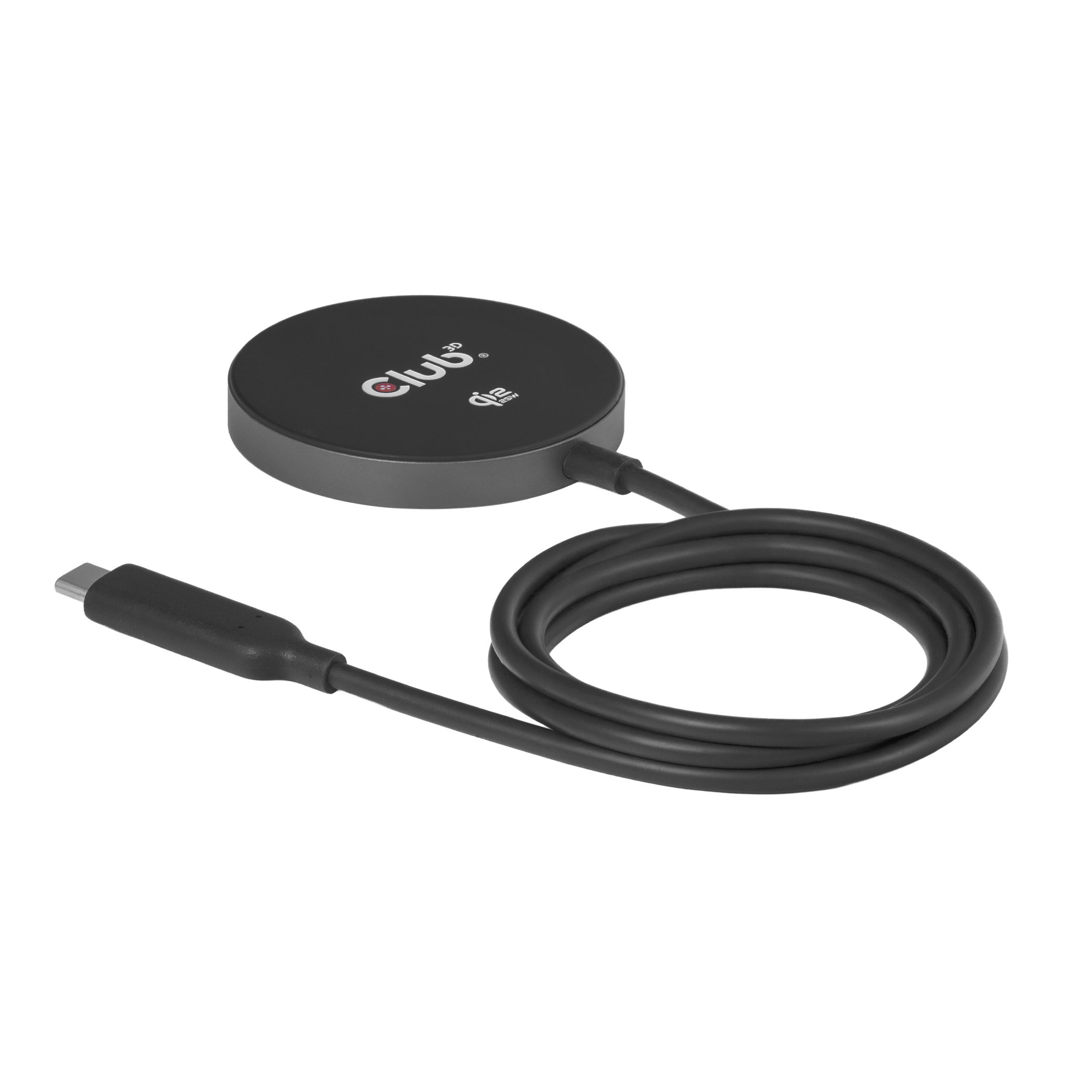 Club 3D Ladegerät wireless Qi2 USB-C 25Watt schwarz retail (CAC-3027)