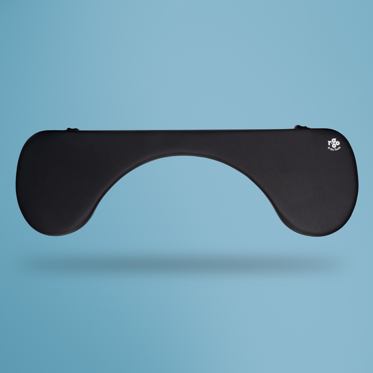 Armlehne R-Go, symmetrisch, Tischbefestigung, für Schreibtische mit Plattenstärke 10-85 mm, Kunstleder & Holz, schwarz