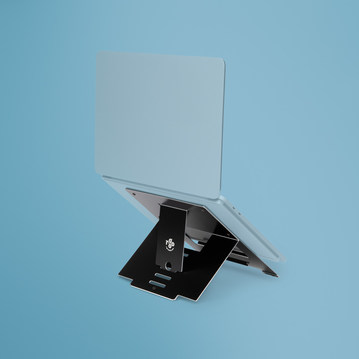 Laptop Ständer R-Go Riser Flexible, für 1 Laptop/Tablet 10-22″ & bis 5 kg, 5-stufig höhenverstellbar, mit Dokumentenhalter, HYLITE® Aluminium, schwarz