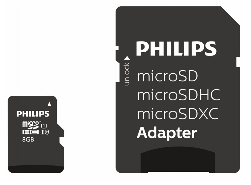 Philips FM08MP45B microSD Speicherkarte 8 GB inkl. SD-Adapter