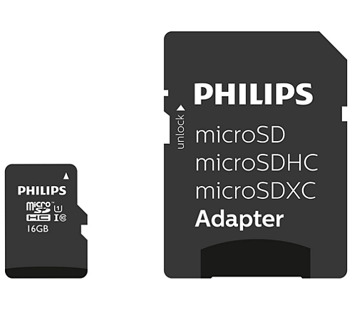 Philips FM16MP45B microSD Speicherkarte 16 GB inkl. SD-Adapter