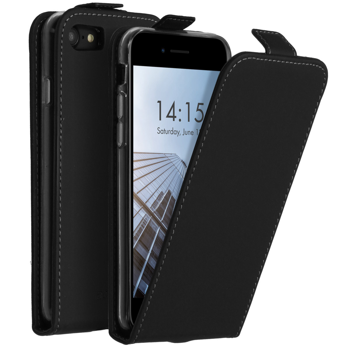 Accezz Flip Case für das Apple iPhone SE (2022 / 2020) / 8 / 7 - Schwarz