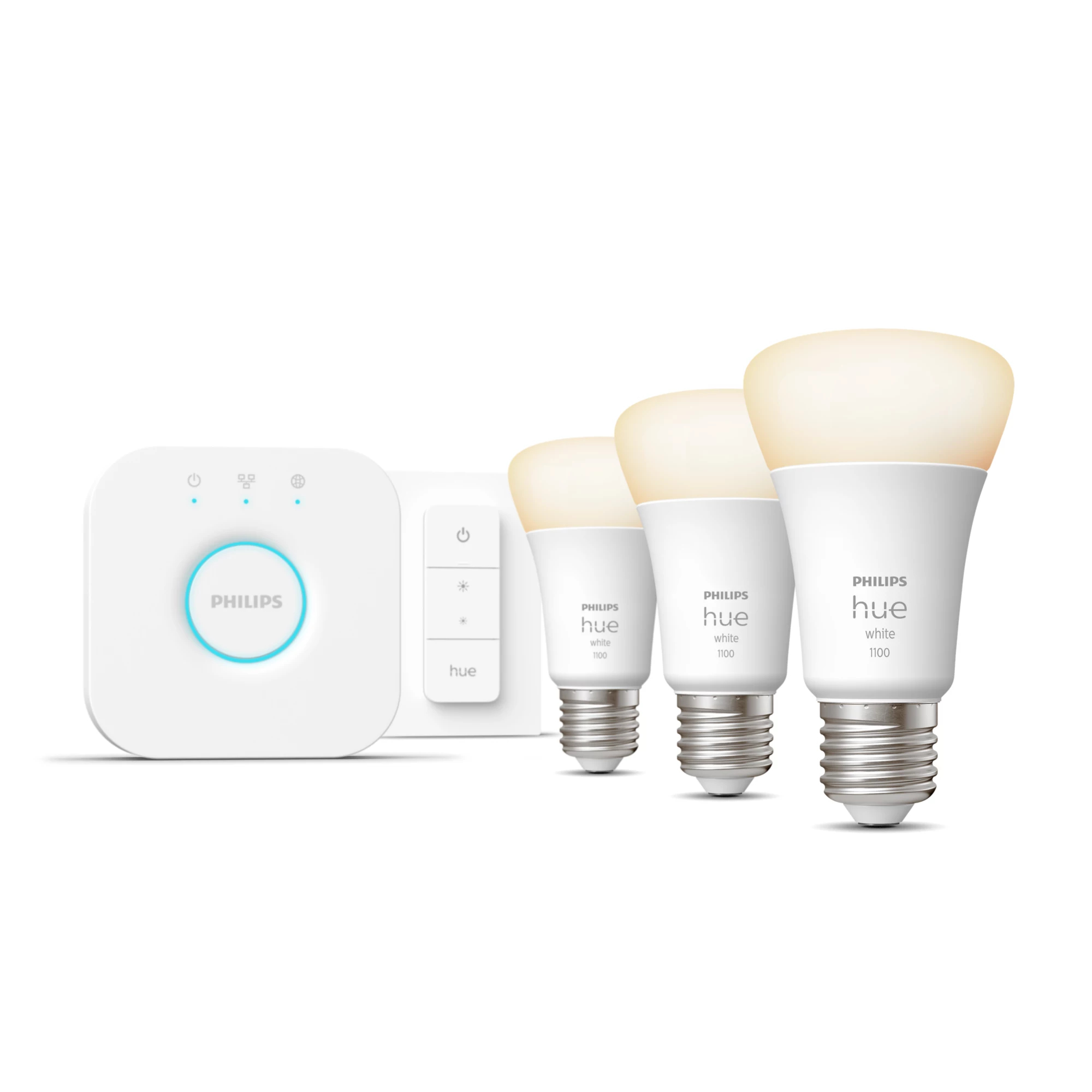 Philips Hue White E27 3er Starter Set inkl. Dimmschalter 3x1050lm 75W [Energieklasse F] (8719514289147)