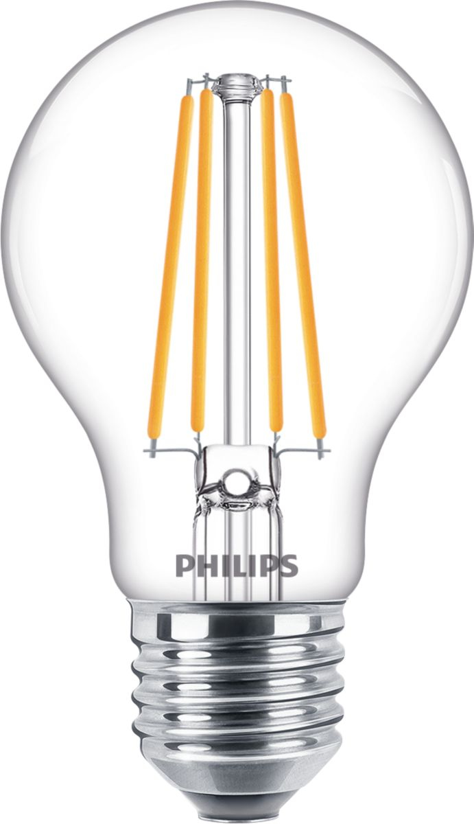 Philips CorePro - Glühbirne mit LED-Filament - Form: A60 - klar Finish - E27 - 8.5 W - Warmweiß - 2700 K