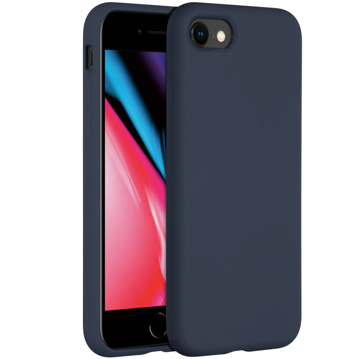 Accezz Liquid Silikoncase für das Apple iPhone SE (2022 / 2020) / 8 / 7 - Dunkelblau