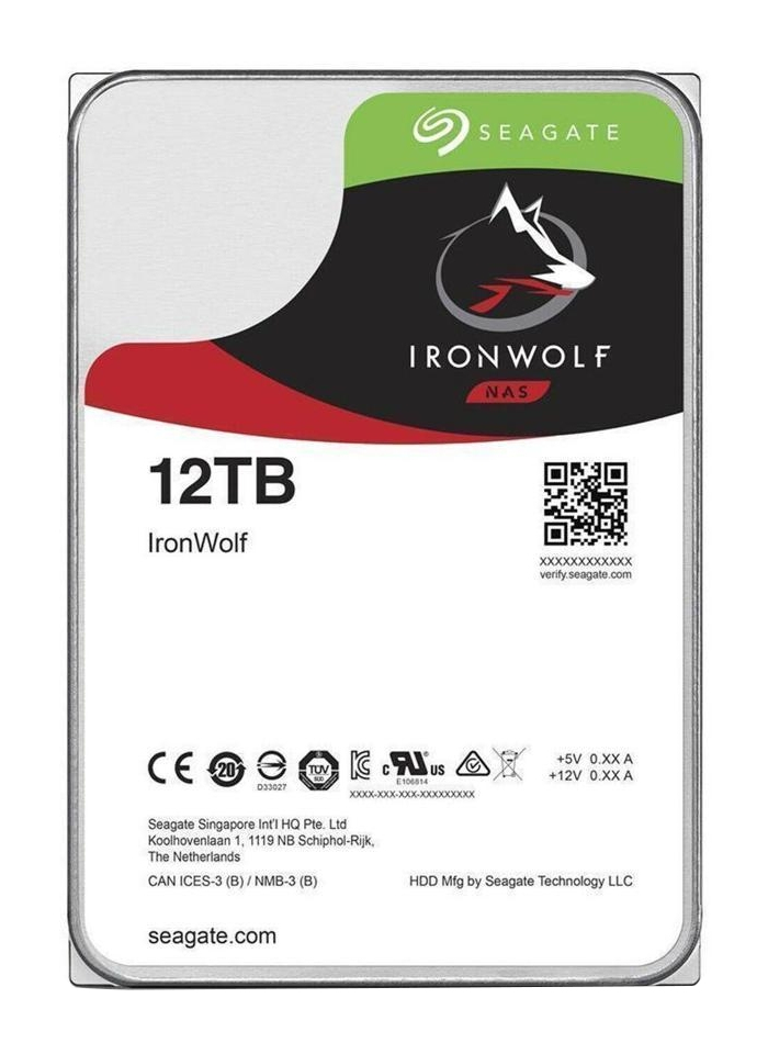 Seagate IronWolf ST12000VN0008 - Festplatte - 12TB - intern - 3.5 (8,9 cm) - SATA 6Gb/s - 7200 U/min - Puffer: 256MB (ST12000VN0008)