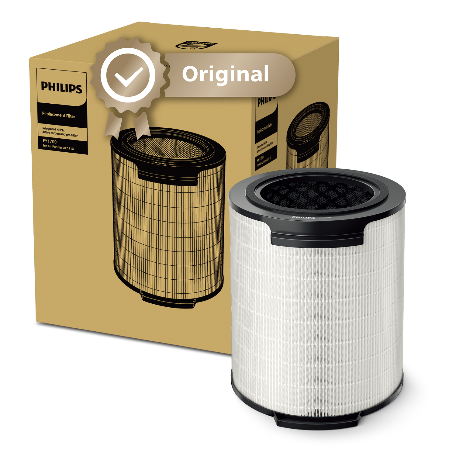 Philips Original 3-in-1-Filter - NanoProtect HEPA, Aktivkohle und Vorfilter - 12 (FY1700/30)