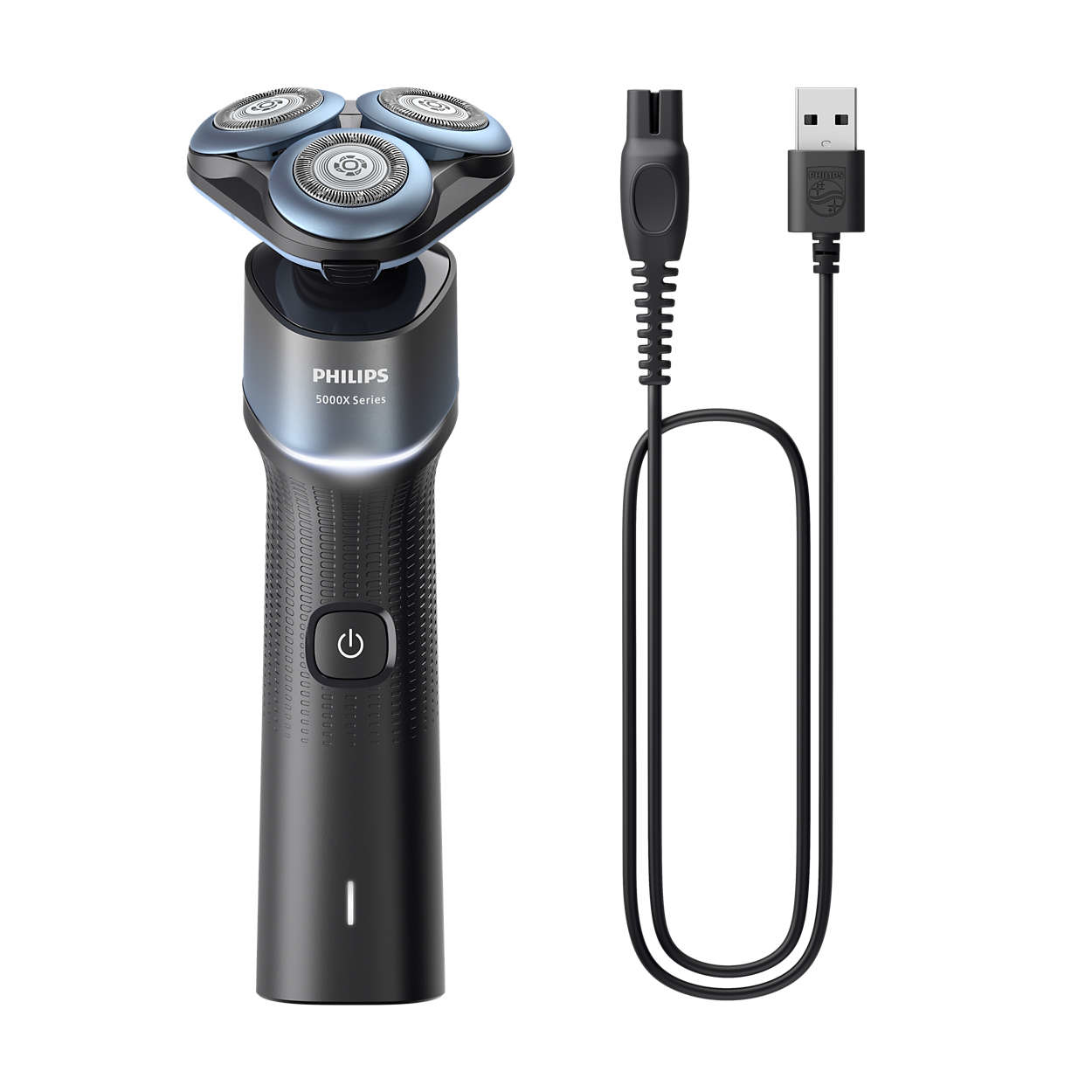 Philips Rasierer Serie 5000X X5006/00 Elektrischer Nass- und Trockenrasierer - Rotationstrasierer - Schwarz - Blau - Akku - Lithium-Ion (Li-Ion) - 50 min - 1 h (X5006/00)