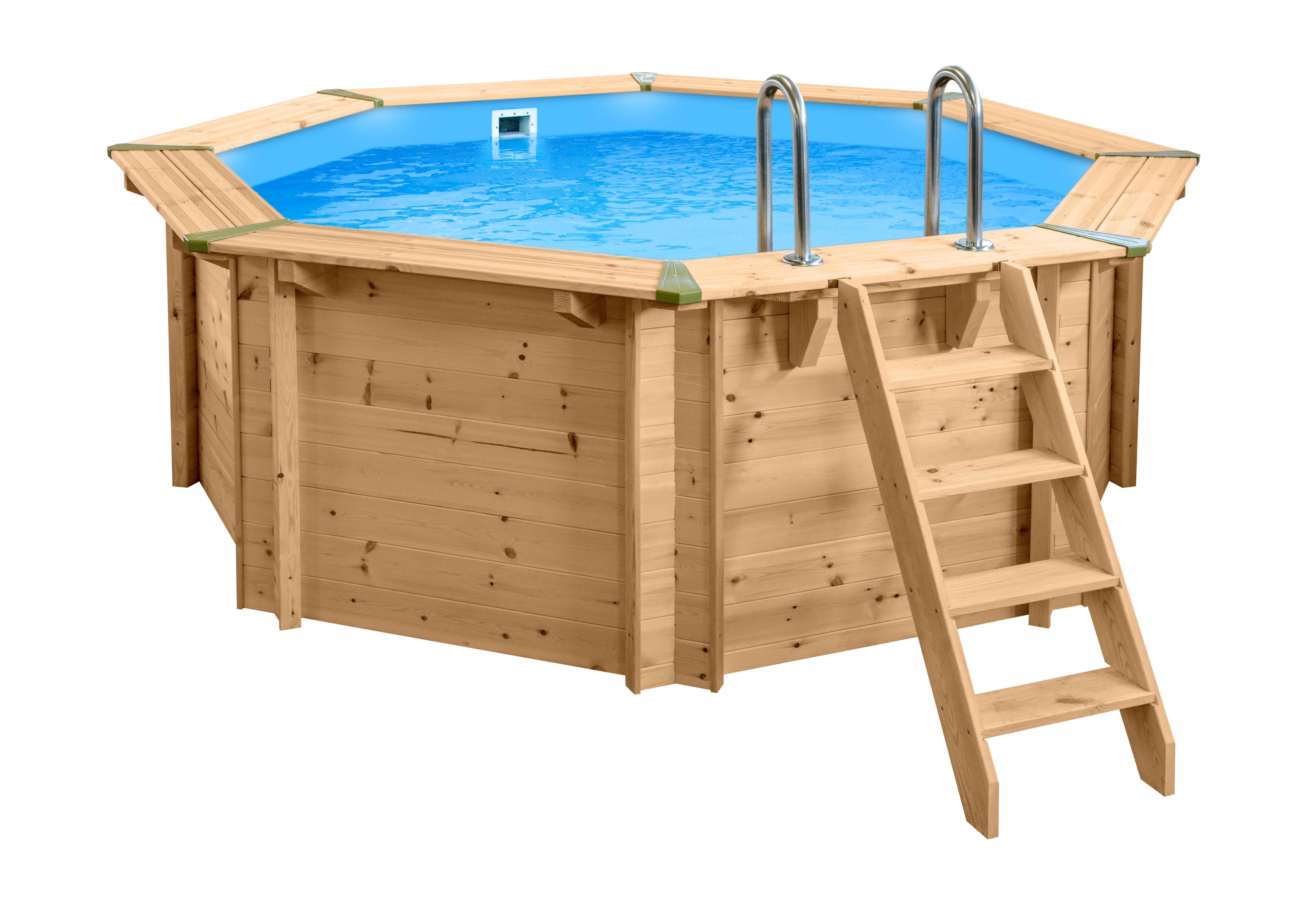 Pool "Java" 3,55 m / 1,16m Achteck Rund (Filteranlage 6,0m3, DeLuxe Set)