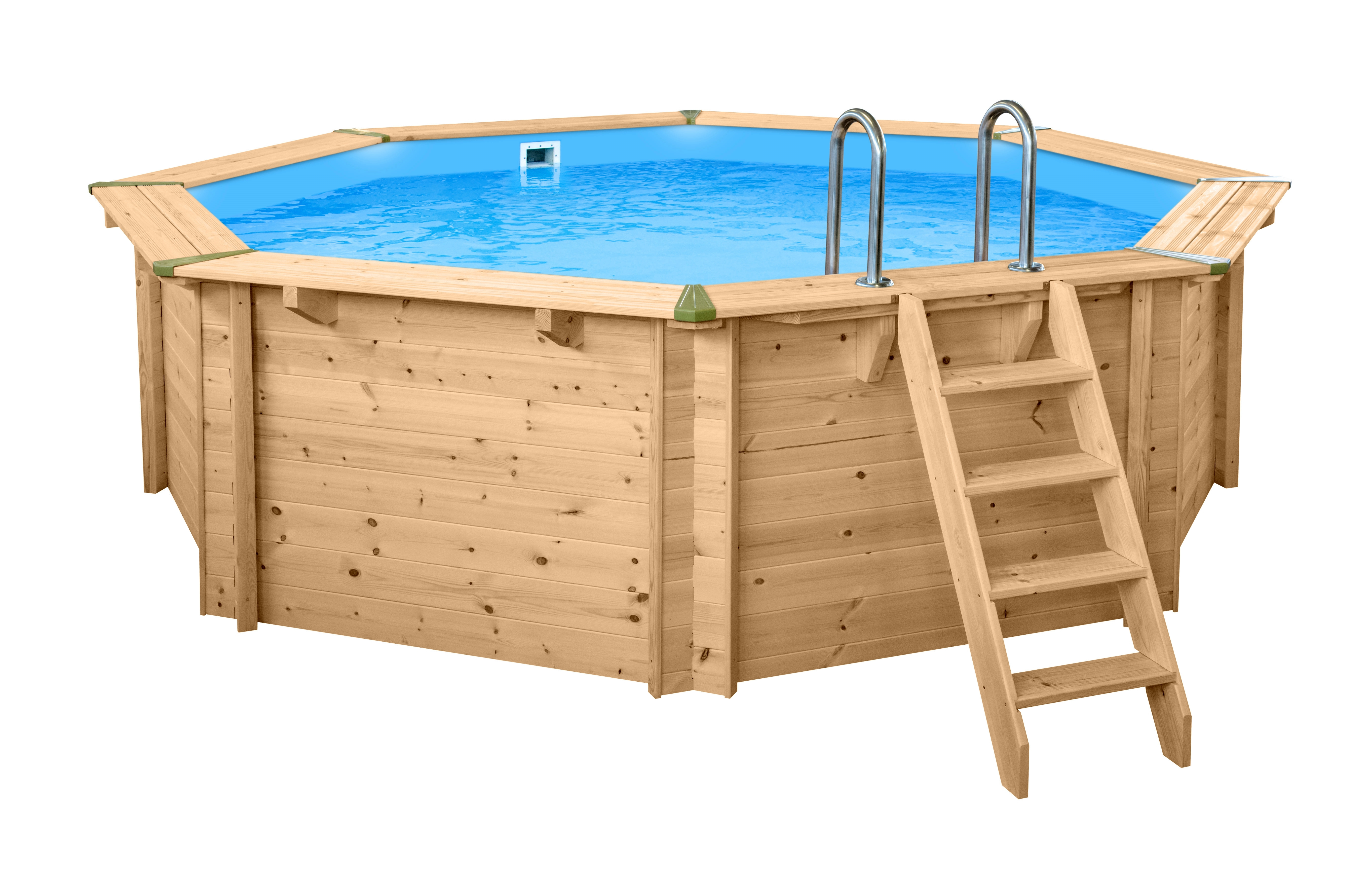 Pool "Java" ø 4,40 m/ 1,36m Achteck Rund (Filteranlage 6,0m3, DeLuxe Set)