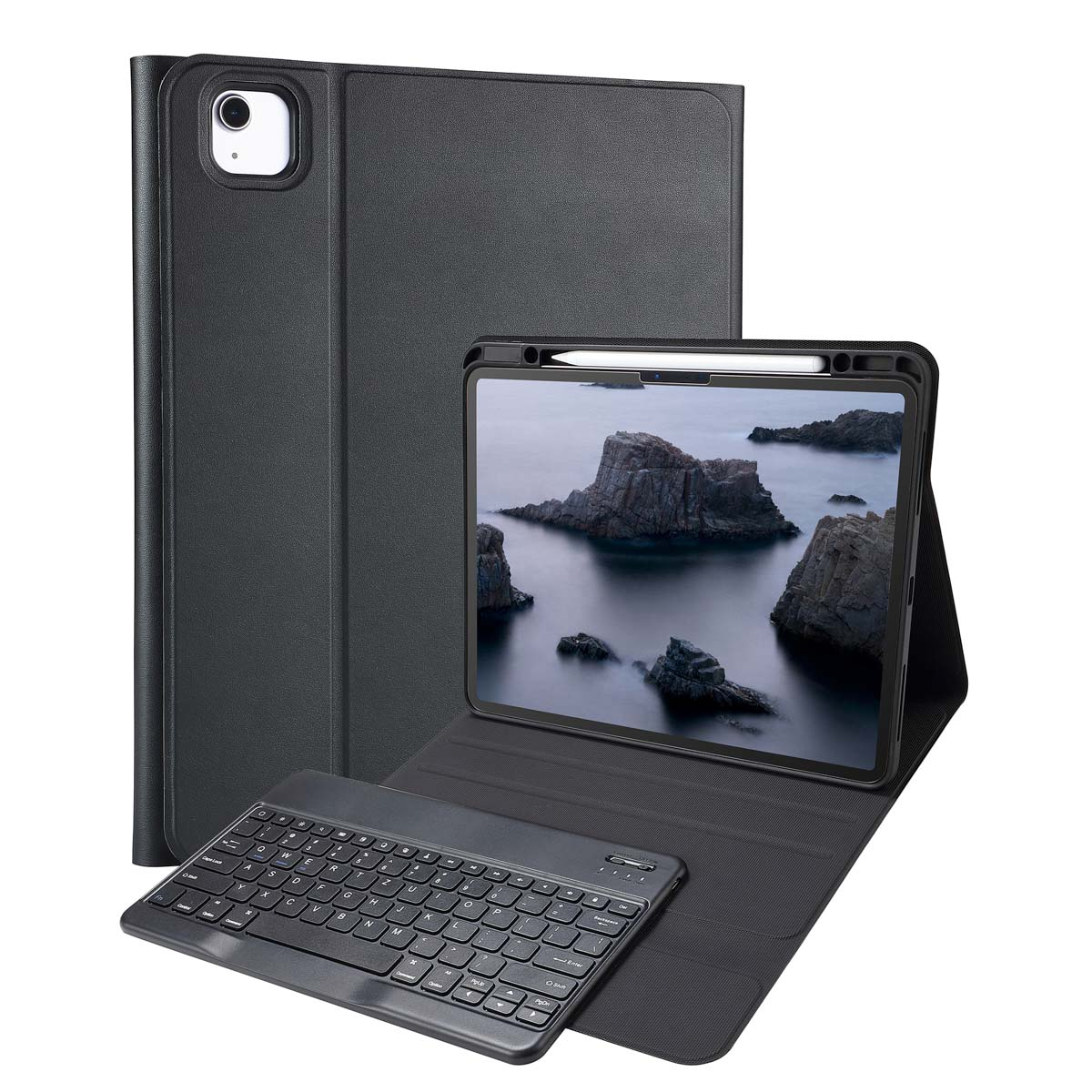 Accezz Bluetooth Keyboard Klapphülle für das Apple iPad Air 13" (2026) M4 / (2025) M3 / (2024) M2 - QWERTZ / DE - Schwarz