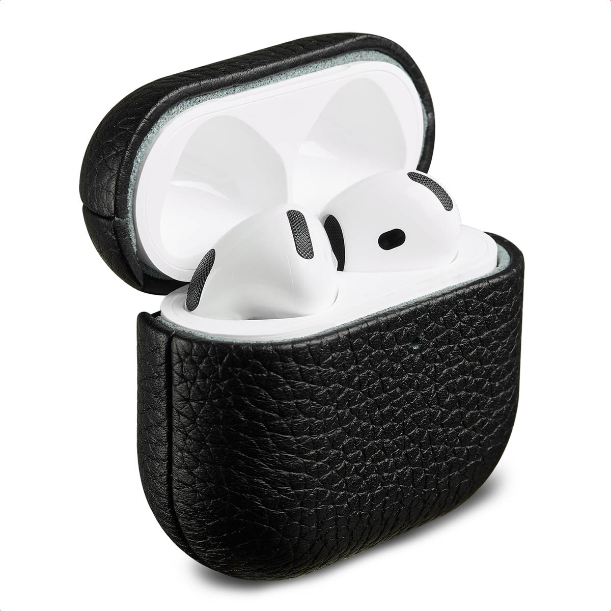 Accezz Echtleder Case für das  Apple Airpods 4 - Schwarz
