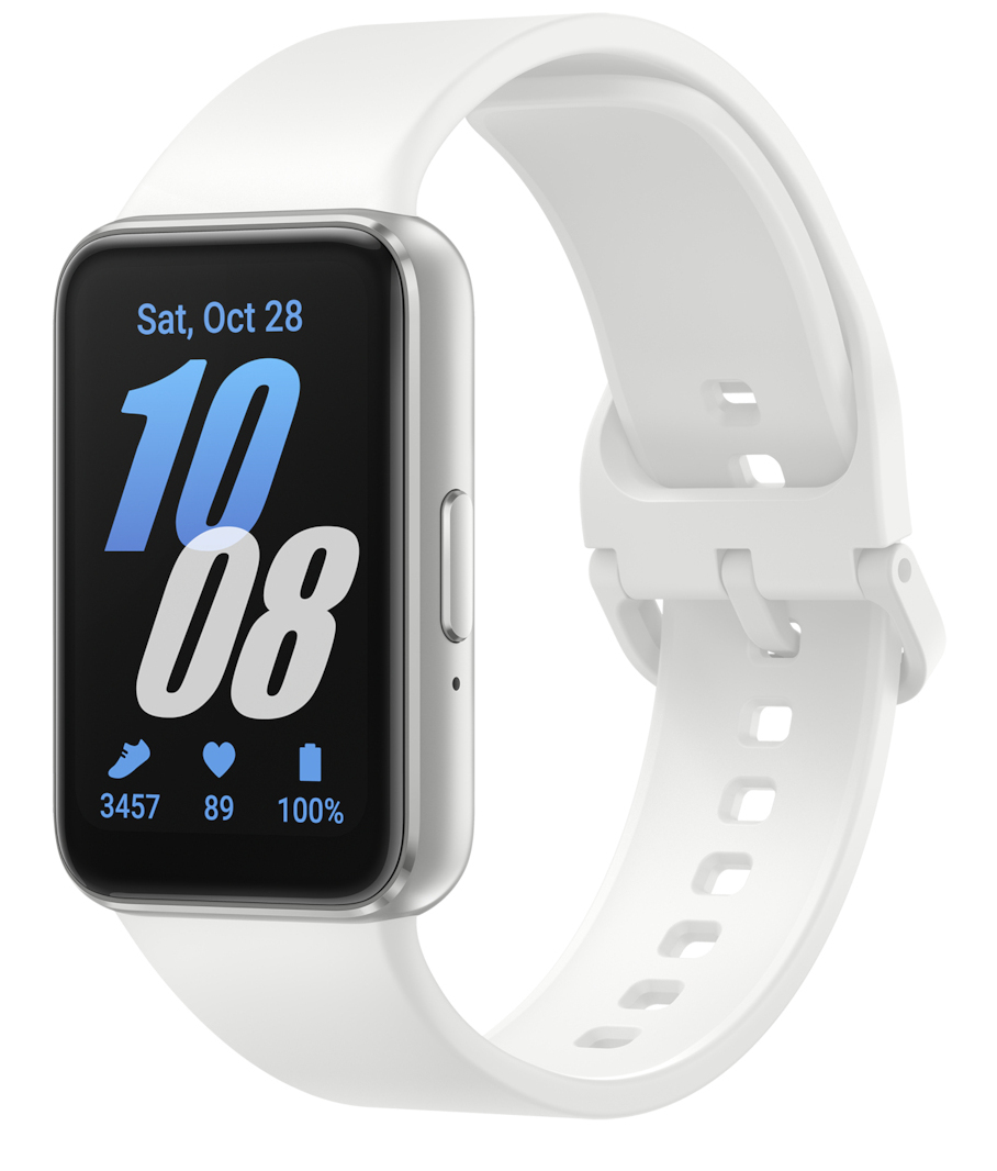 Samsung Galaxy Fit3 - Aktivitätsmesser mit Riemen - Anzeige 4cm (1,6) - 256MB - Bluetooth - 36,8 g - Silber (SM-R390NZSAEUE)