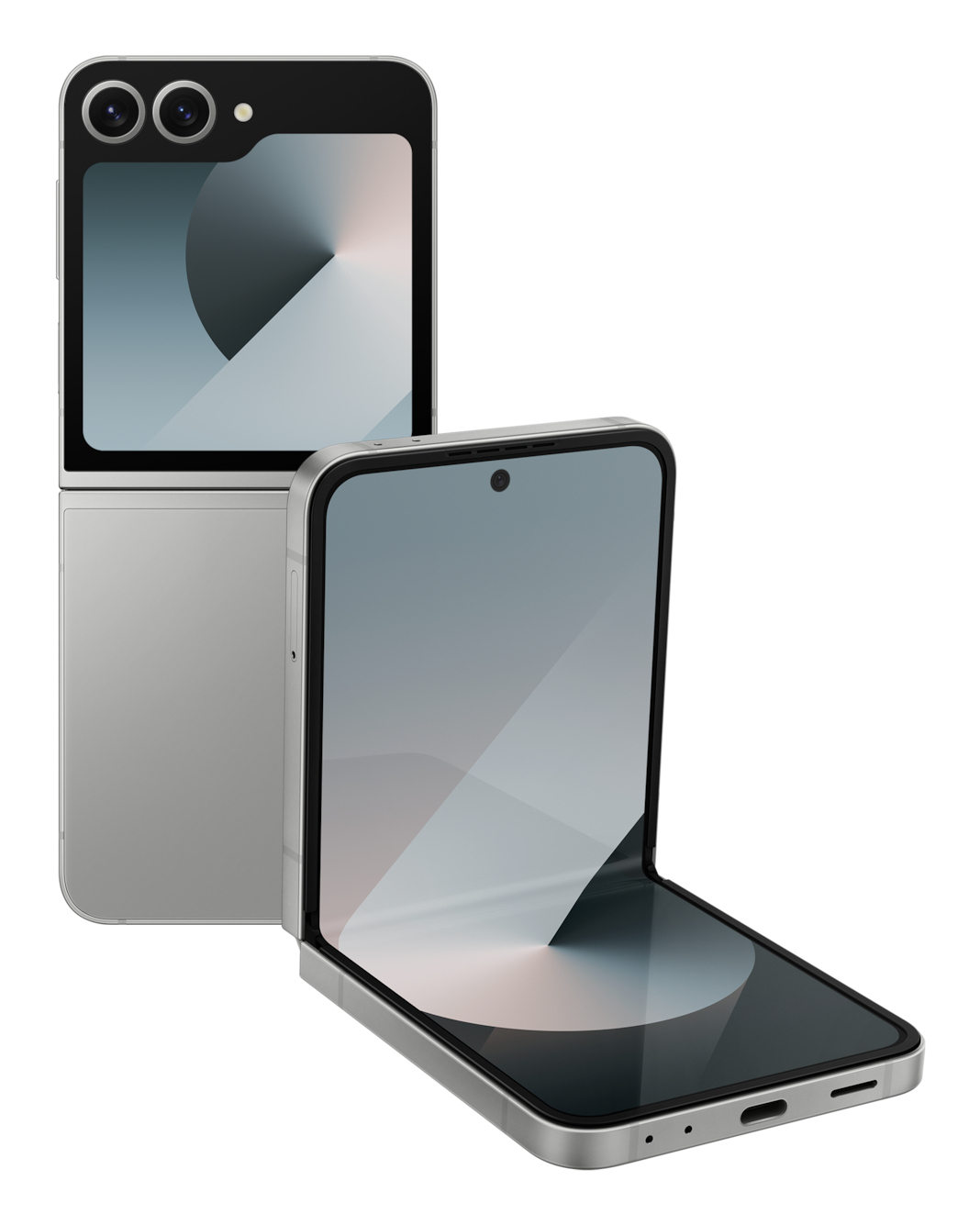 Samsung Galaxy Z Flip6 - 5G Smartphone - Dual-SIM - RAM 12GB / Interner Speicher 512GB - OLED-Display - 6,7 - 2640 x 1080 Pixel (120 Hz) - 2 x Rückkamera 50 MP, 12 MP - front camera 10 MP - Silver Shadow (SM-F741BZSHEUB)