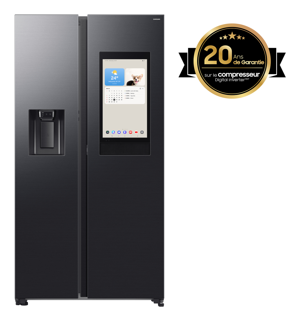 RS90F66BEF Side by Side premium black steel