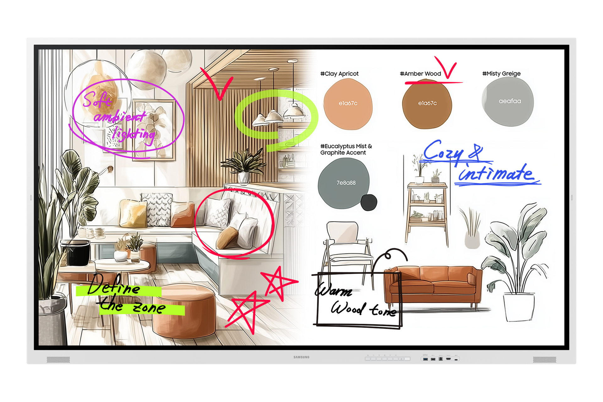 Samsung Flip WM75FX Flipchart 189 cm 75 Zoll
