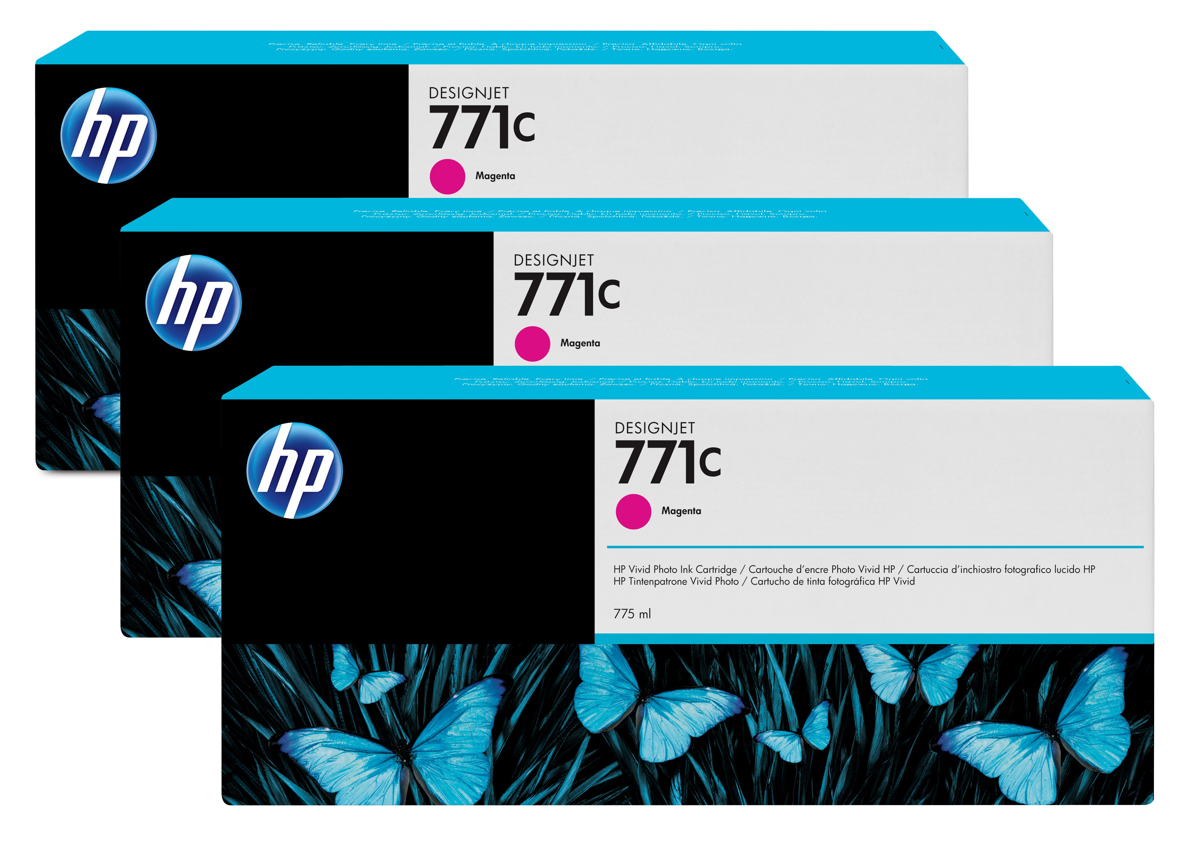 HP Original 771C Druckerpatrone 3x magenta 775ml (B6Y33A)