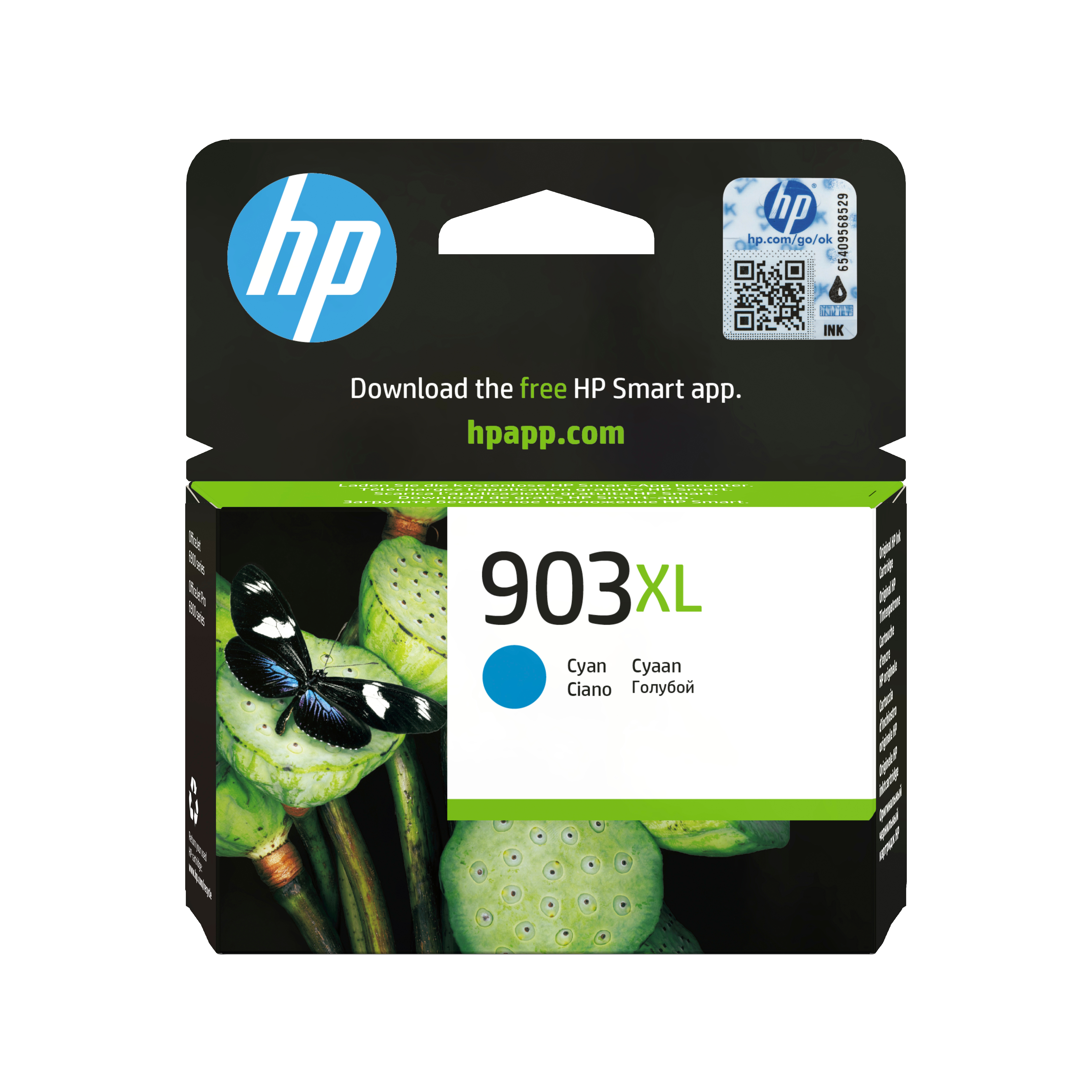 HP 903XL - 9.5 ml - Hohe Ergiebigkeit - Cyan - Original - Tintenpatrone - für Officejet 6951, 6954, 6962, Officejet Pro 6960, 6961, 6970, 6974, 6975 (T6M03AE#BGY)